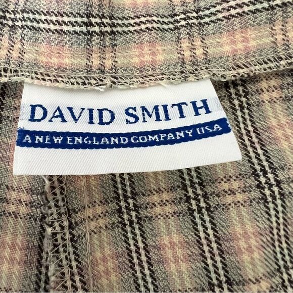 Vtg David Smith Womens Walking Shorts Size 10 Beige Plaid High Waist Made In USA - Picture 7 of 13